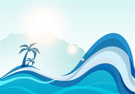 Summer sea wave vector background 98437 Vector Art at Vecteezy