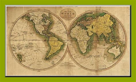 Antique world maps canvas Old World Map ancient by mapsandposters