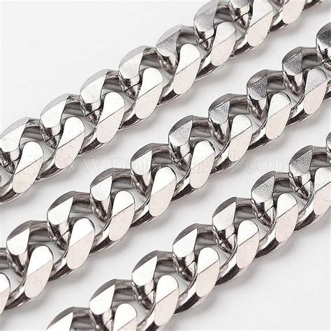 Wholesale Tarnish Resistant Stainless Steel Cuban Link Chains