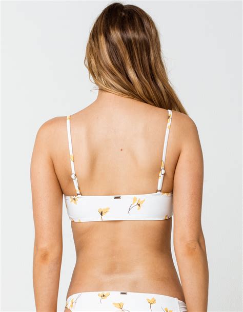 O Neill Mai Lace Up Bralette Bikini Top White Combo Tillys