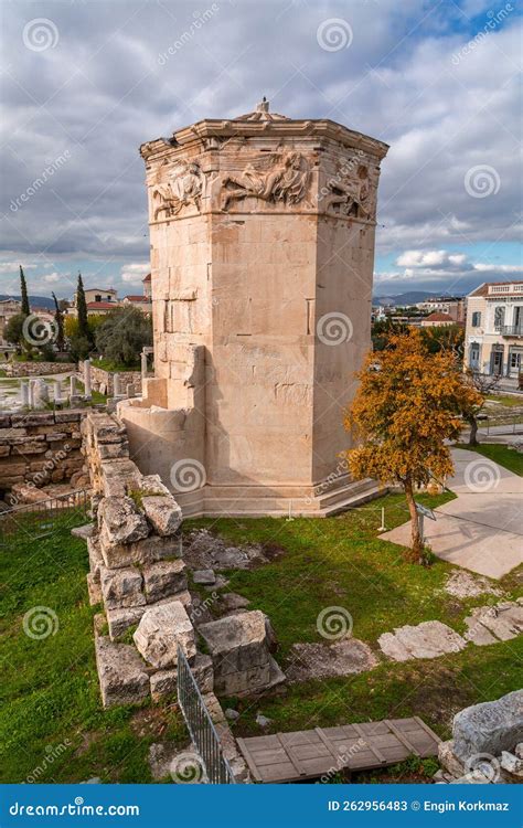 The Tower of Winds at the Roman Agora of Athens Stock Image - Image of ...