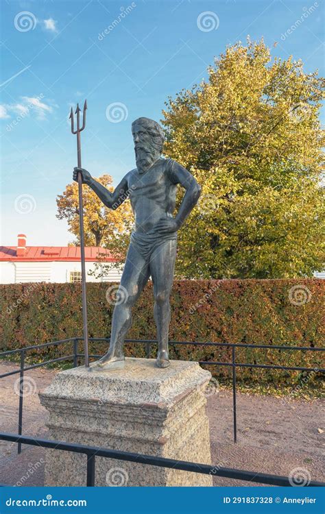 Statue Of Neptun Inside Peterhof Editorial Stock Photo Image Of