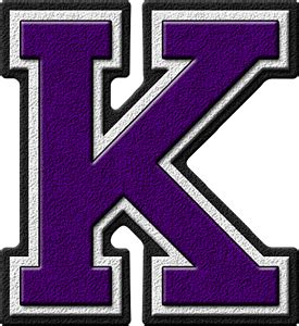 Presentation Alphabets Purple Varsity Letter K