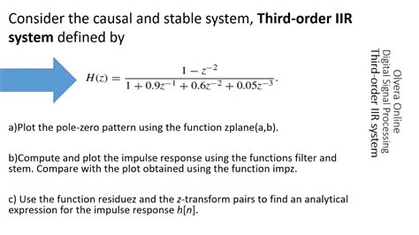 Third Order Iir System Using Matlab Youtube