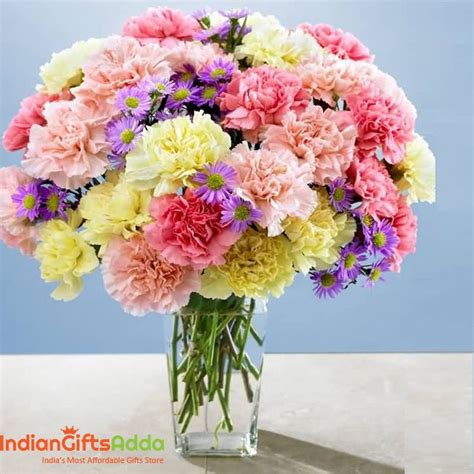 Send A Beautiful Bunch Of Mixed Carnation Flowers To Your Loved Ones To