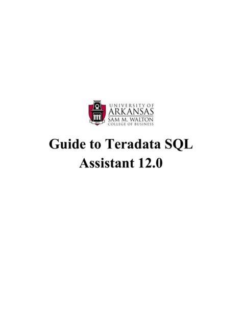 Teradata Sql Assistant