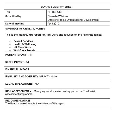 Board Report Template Board Report Report Template Templates