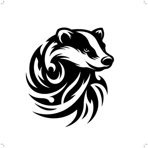 Badger In Modern Tribal Tattoo Abstract Line Art Of Animals