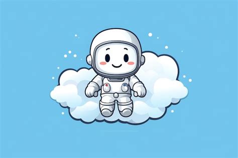 Um Desenho Animado Caprichoso De Um Astronauta Jovial Flutuando Entre