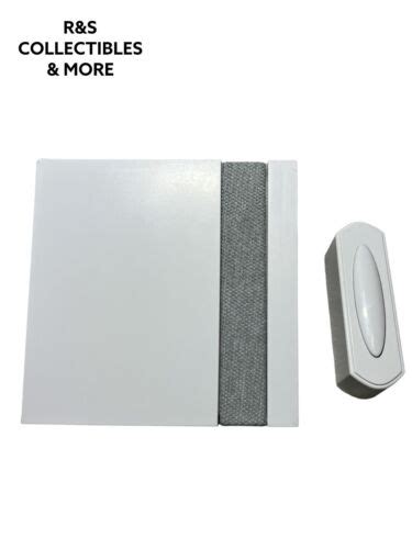 Hampton Bay Wireless Square Plug In Door Bell Kit In White With Gray Fabric Ebay