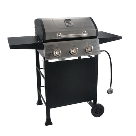 Master Forge Black And Silverporcelain And Stainless Steel 3 Burner Liquid Propane Gas Grill In