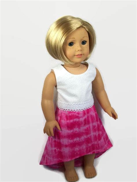 18 Inch Doll Clothes Pink Tie Dye Hi Lo Skirt And White Top Etsy