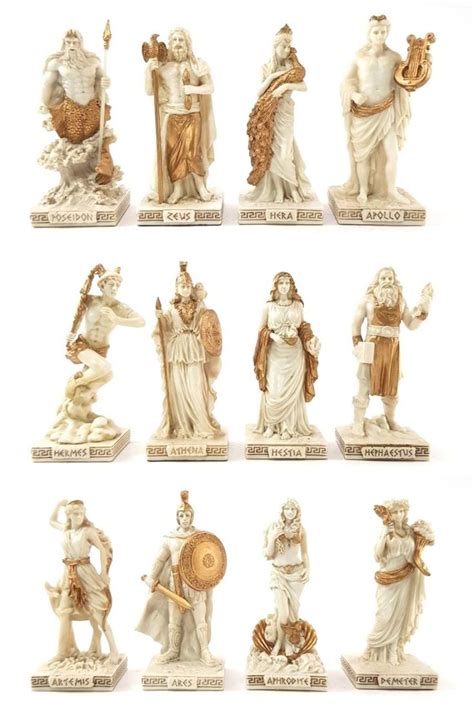 Greek Gods Statue Figurine.12 Twelve Olypmpians Statues.ares.zeus.hermes.ancient Greek Arts.12 ...