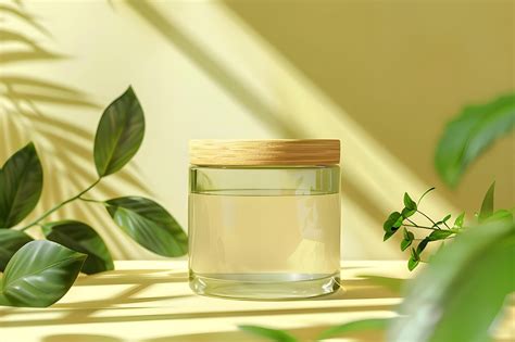 AI Generated Eco Chic Sustainability Refillable Glass Jar With Bamboo