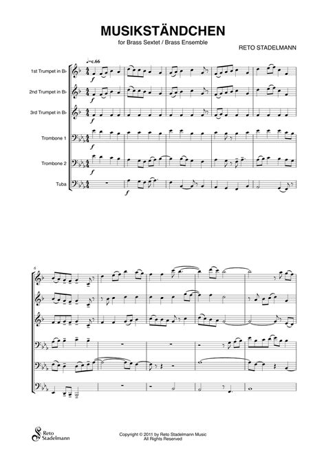 Musikständchen Musical Serenade Sheet Music Reto Stadelmann Brass