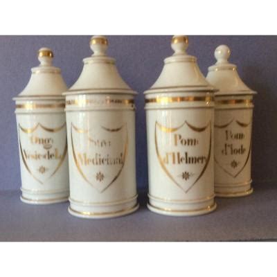 Proantic Pots De Pharmacie Porcelaine Xix Siecle