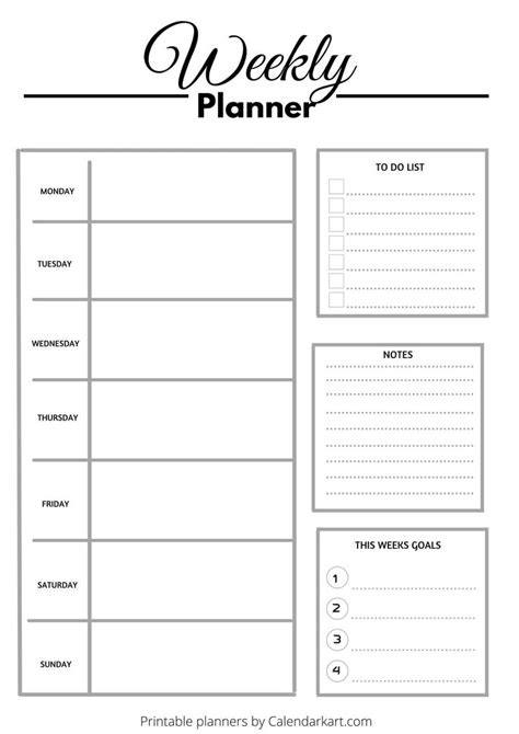 Free Printable Weekly Planner Templates Calendarkart Free Printable