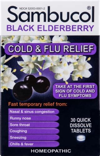 Sambucol Cold Flu Relief Quick Dissolve Tablets Pk Tb Kroger