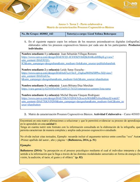 Anexo Tarea Matriz Grupo Procesos Cognoscitivos