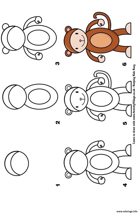 Coloriage Comment Dessiner Un Singe Etape Par Etape Dessin Dessin