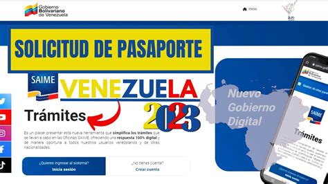 Como Solicitar Pasaporte Nuevo En La Nueva Pagina Saime Tips De Ayuda