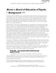 Brown Vs Board Of Education Analysis US Govt Docx Justin Castaneda