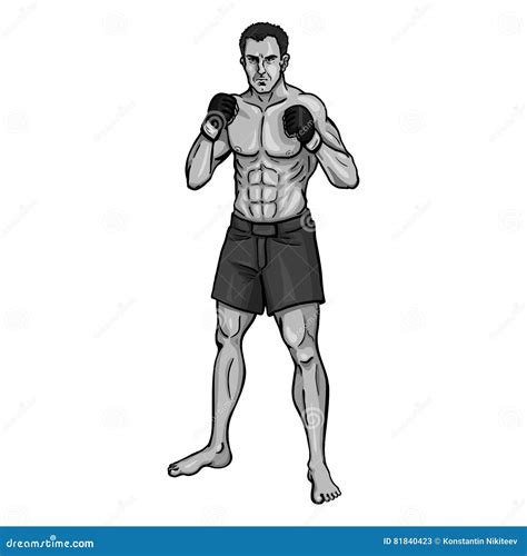 mma fighter drawing