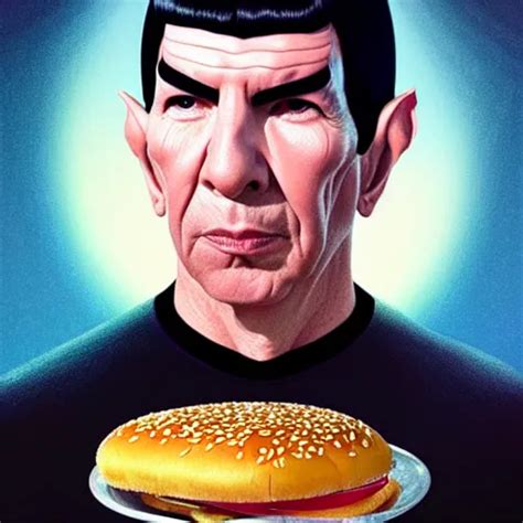 Portrait Of Spock Mind Meld With Hamburger Extra Stable Diffusion