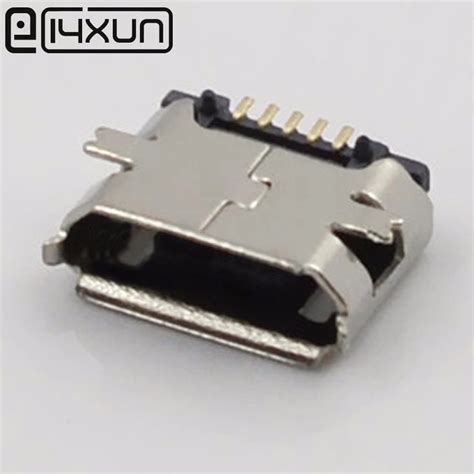 10pcs Micro Usb Type B 5pin Smt Plug Jack Interface Connector Copper Plugs For Card Reader Ect