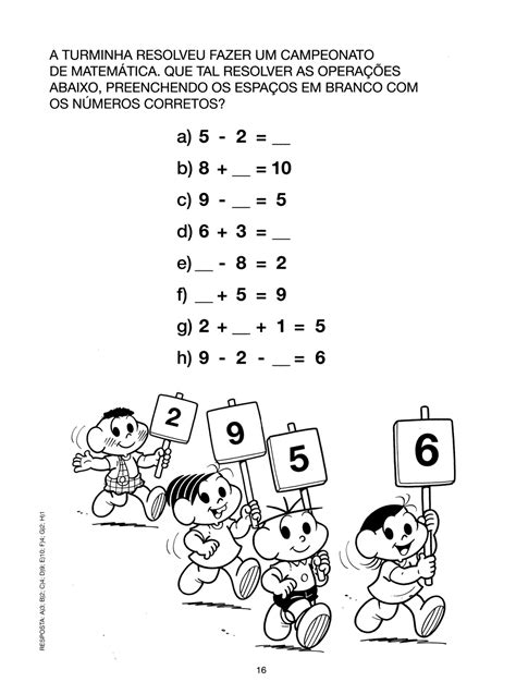 Mundo Infantil Atividades De Matem Tica Turma Da M Nica