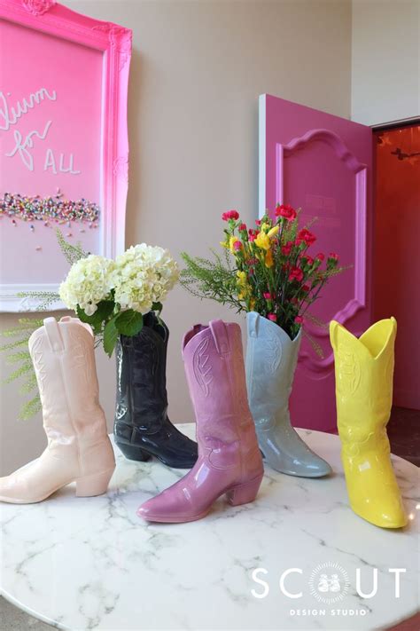 Colorful Contemporary Cowboy Boot Vases Handmade Ceramic Vases