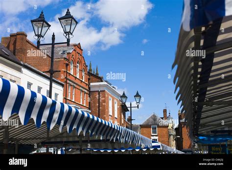 Market Stalls Ludlow Shropshire Uk Stock Photo Alamy