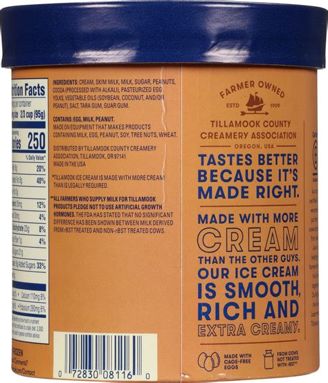 Tillamook Ice Cream Chocolate Peanut Butter Planogram Back