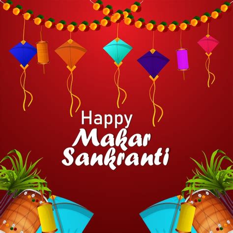 Premium Vector Happy Makar Sankranti Greeting Card