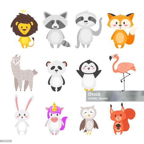 kartun hewan lucu ilustrasi stok  gambar  hewan