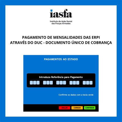 Pagamento das mensalidades ERPI através de DUC - iasfa.pt