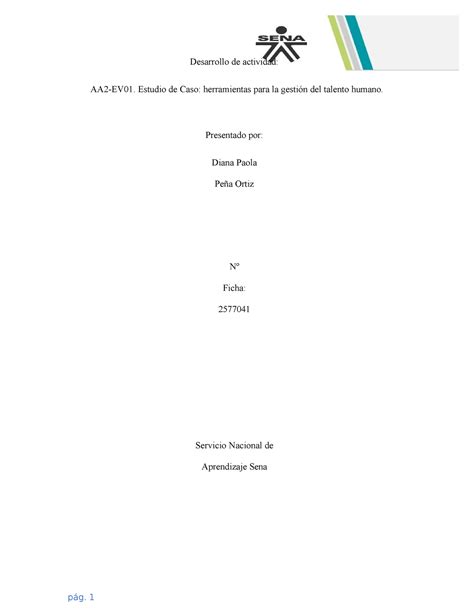 Aa2 Ev01 Estudio De Caso Desarrollo De Actividad AA2 EV01 Estudio