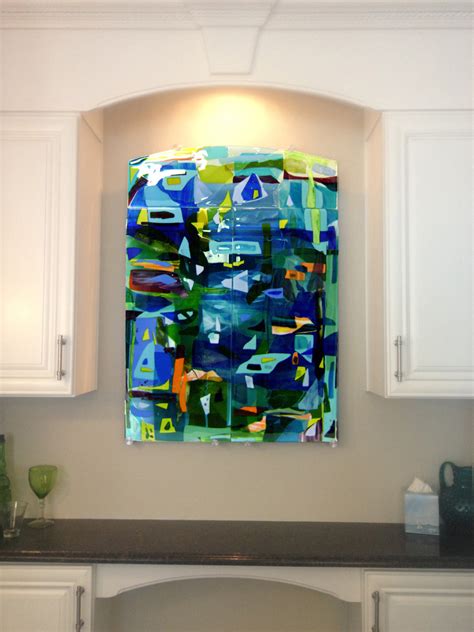 Colorful Fused Glass Wall Art Panel|Designer Glass Mosaics