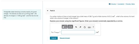 Solved Vinaigrette Salad Dressing Consists Mainly Of Oil And Chegg