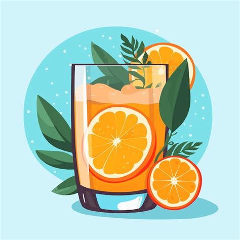 Premium Vector Glass Cup Of Juice Orange Juice Illustration