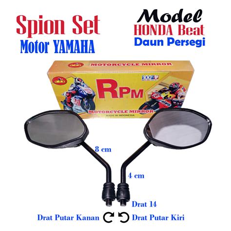 Rpm Spion Set Kanan Kiri Kaca Mirror Cembung Yamaha Bebek Matic Mio