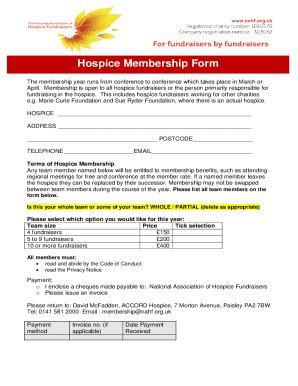 Fillable Online Hospice Membership Form Fax Email Print PdfFiller