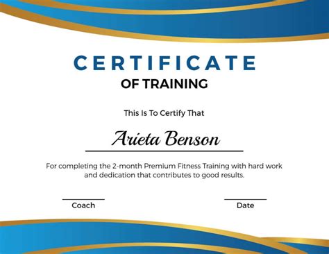 Sports Fitness Certificate Format At Trudi Mungia Blog