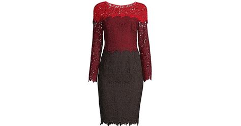 Shani Ombre Lace Sheath Dress In Red Lyst