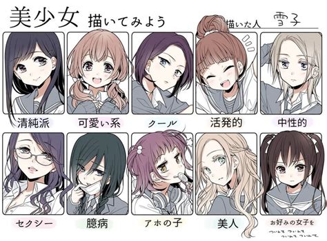 美少女描いてみよう キャラクター 髪型 アニメデッサンチュートリアル アニメの毛