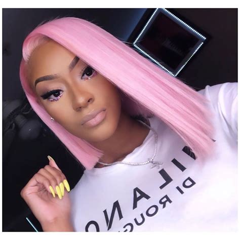 Pink Straight Lace Front Human Hair Wig With Baby Hair Preplucked