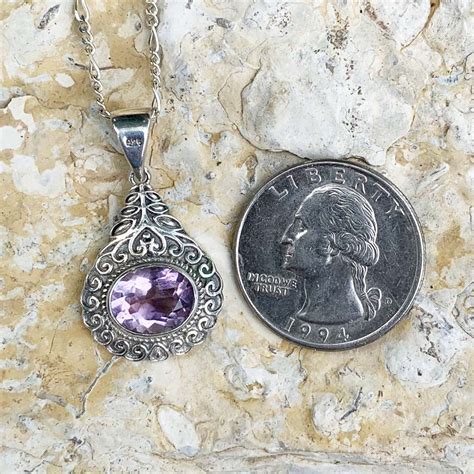 Amethyst Sterling Oval Pendant Gle Good Living Essentials