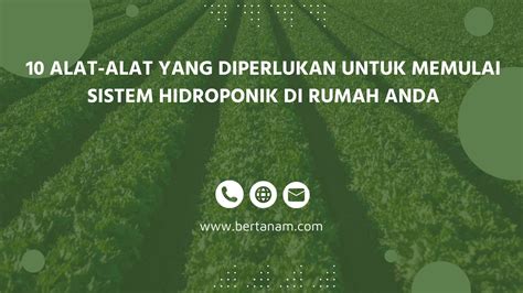 Alat Alat Yang Diperlukan Untuk Memulai Sistem Hidroponik Di Rumah