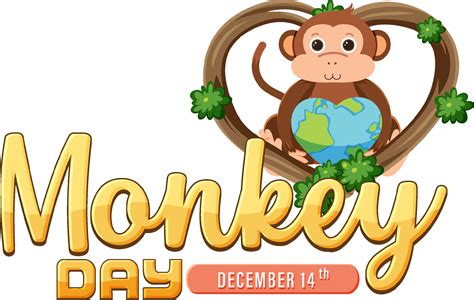 Monkey day text banner design 13321255 Vector Art at Vecteezy