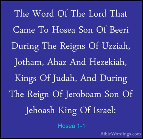 Hosea 1 - Holy Bible English - BibleWordings.com